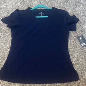 Med Couture Navy Short Sleeve scrub top small